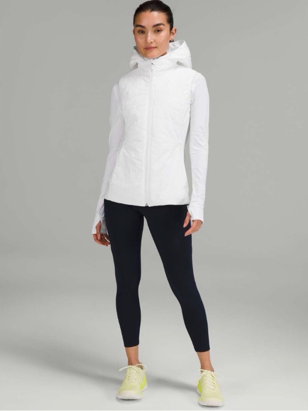 Lululemon Another Mile Hooded Quilted Puffer Vest in White size 10